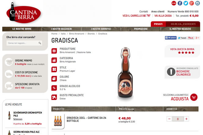 CantinadellaBirra.it Ecommerce magento StudioZeroPixel